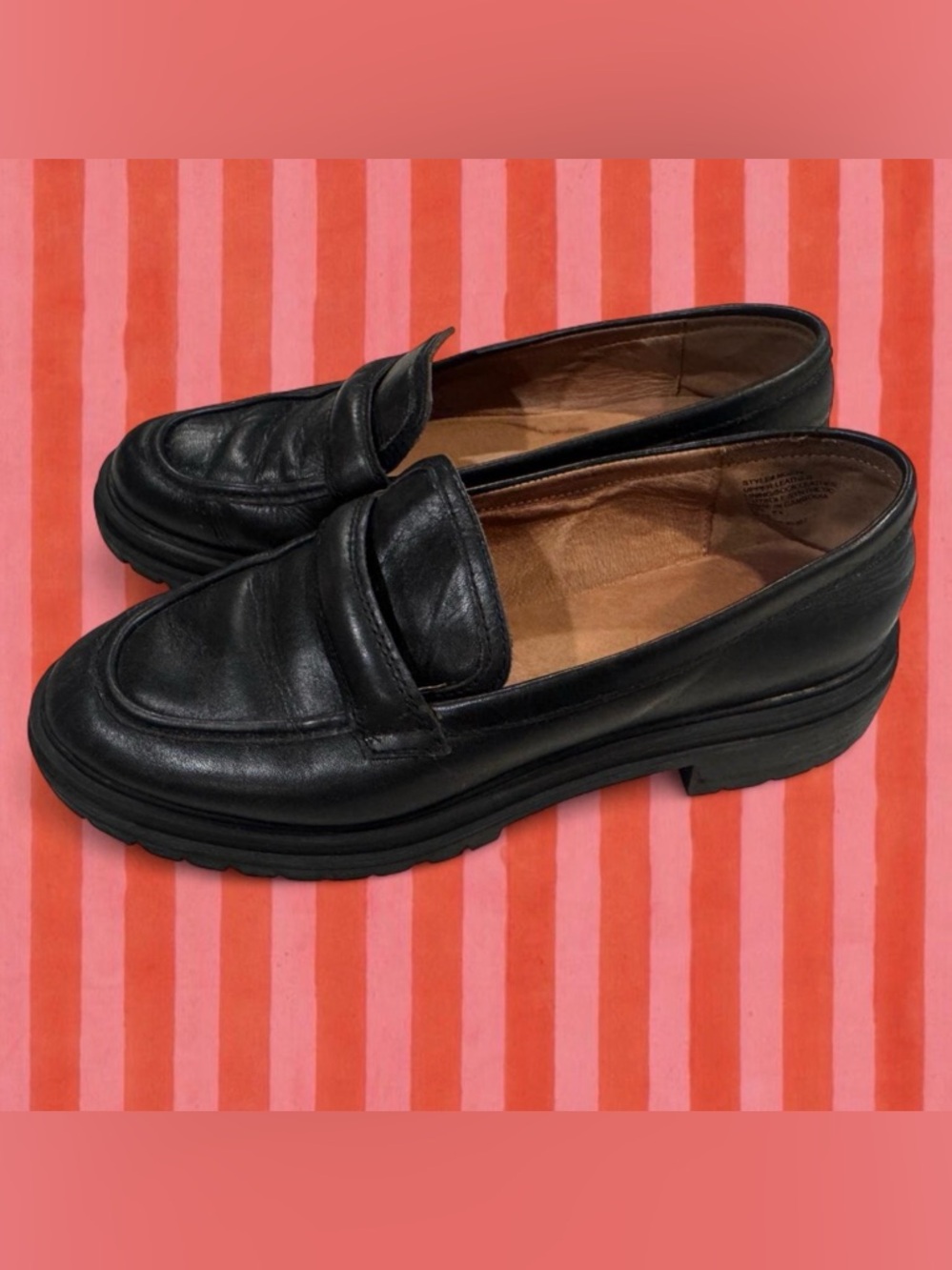 Madewell Black Leather Penny Loafers